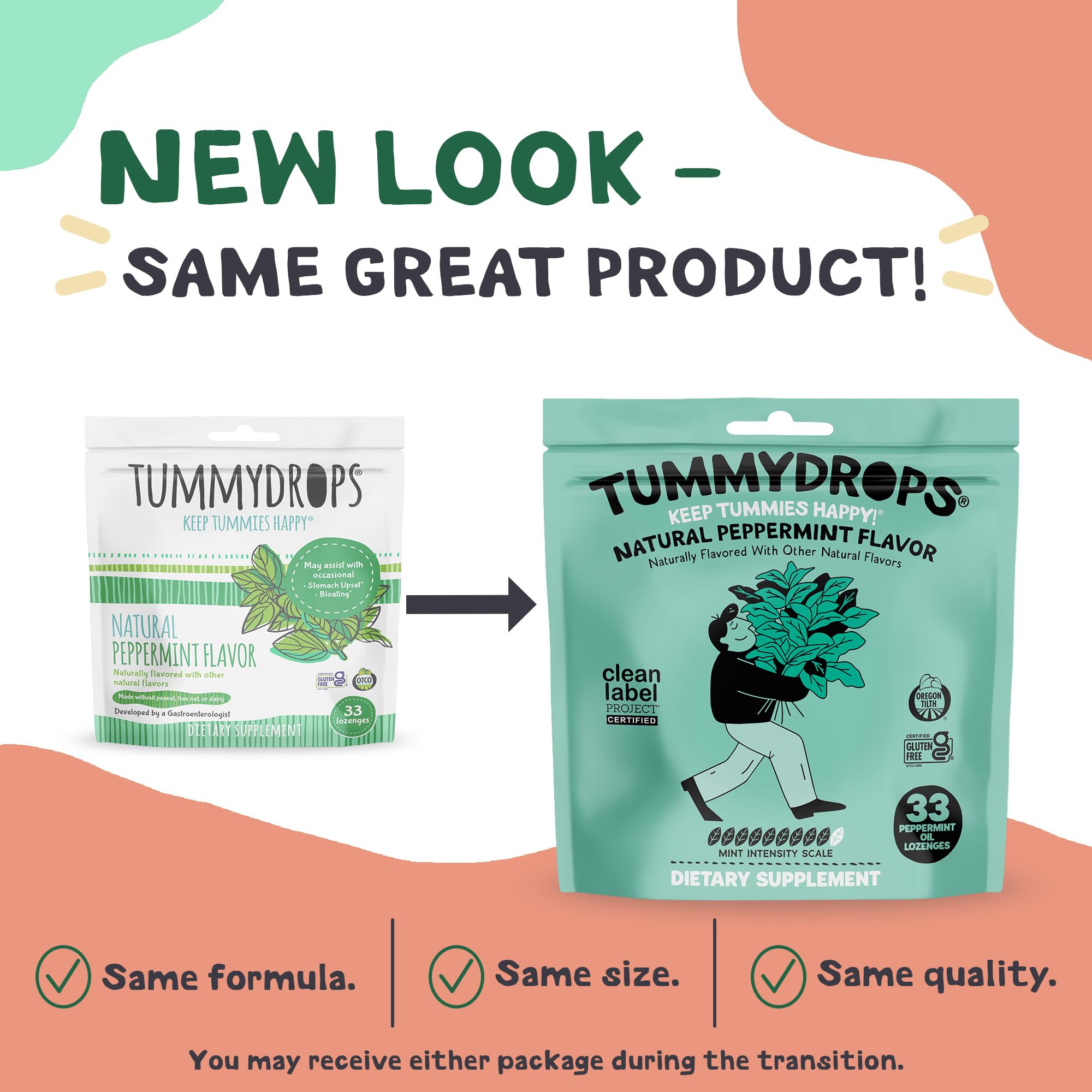 Tummydrops Natural Peppermint Lozenges, 33 ct, for Queasy Stomachs — Amazon image 2