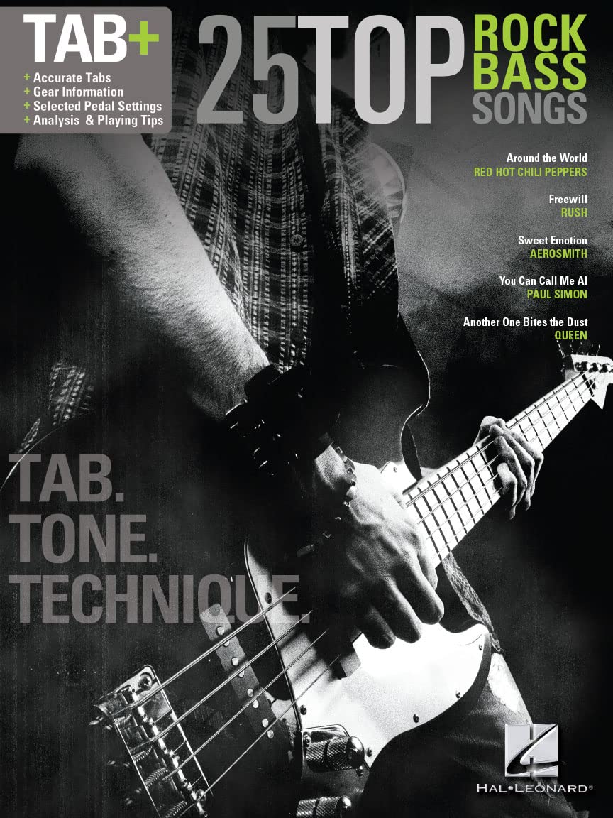 25 Top Rock Bass Songs.: Tab. Tone. Technique.