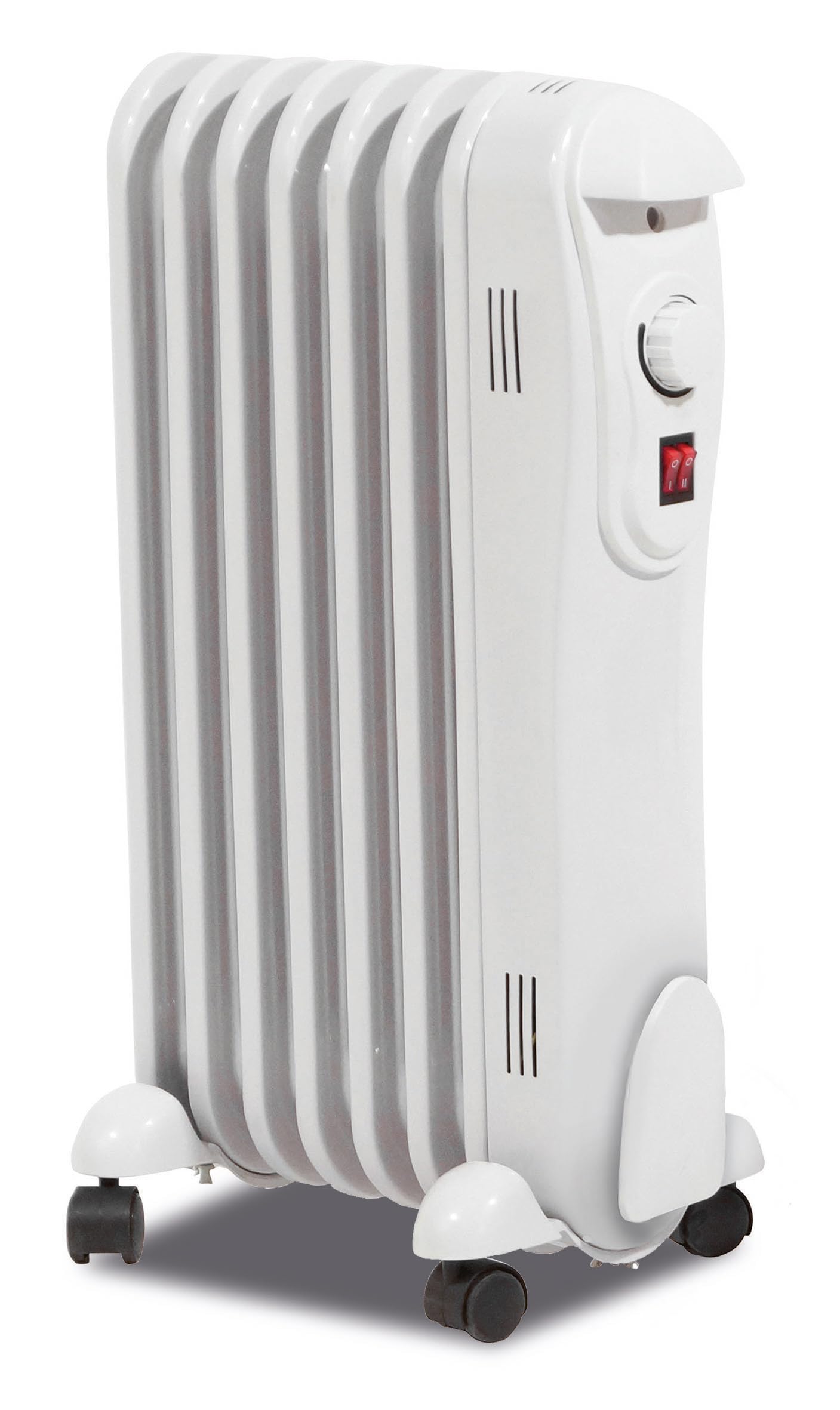 Prem-I-Air 1500W (1.5KW) Oil-Filled Radiator – 7-Fin Energy-Efficient Free-Standing Electric Heater with 3 Heat Settings, Adjustable Thermostat, and Overheat Safety Protection