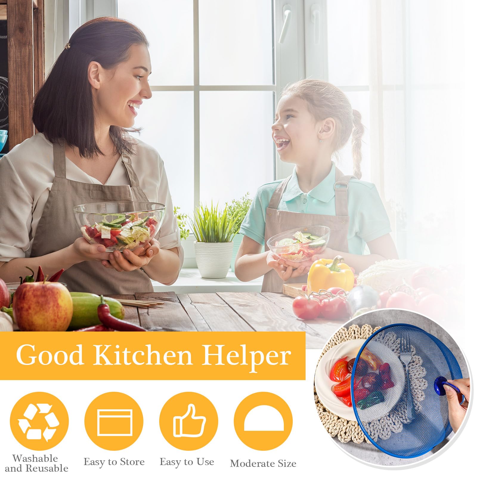 Couvercle Alimentaire En Maille Métallique - 35x35x14,5 Cm - Protection Anti-Mouches Pour Fruits, Pain - Pour Cuisine, Camping, Pique-nique