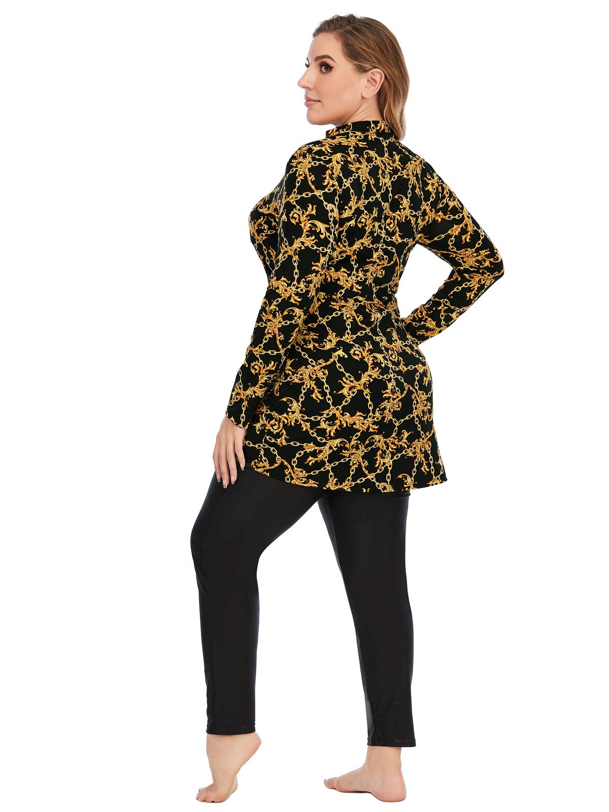 Donna Modesto Costume Da Bagno 3 Pezzi Copertura Completa Hijab Burkini Musulmano Costumi da Bagno