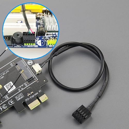 GLOTRENDS WA01 M.2 E Key to PCIe X1 WiFi Bluetooth Adapter for M.2 WiFi 4/5/6/6e/7/Coral TPU Module, with 6-dBi SMA Antenna Kits - 4