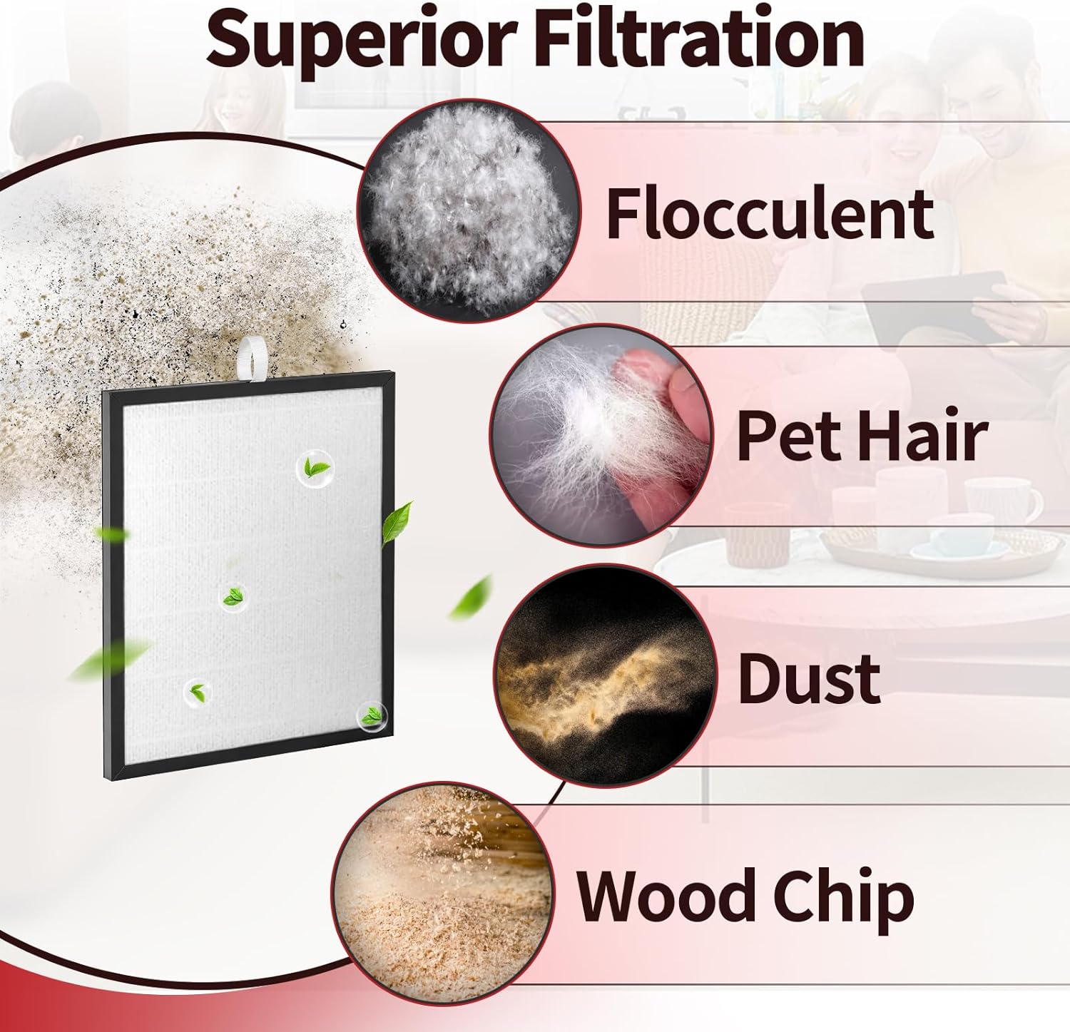 4 Pcs TL2867 Filtration Replacement Compatible with MOOKA Air Purifier, 3-in-1 High-Efficiency Filtration with Activated Carbon Filter, Ultra-Silent and Long-Lasting Performance