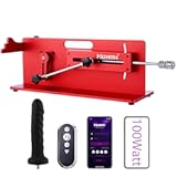 Premium Sex Machine with KlicLok System, 100 Watt APP Remote Wire 3 in 1 Control Sex Machine, Love Machine Adjustable Thrusting Machine with Dildo for Men and Women Red 2.0 Pro