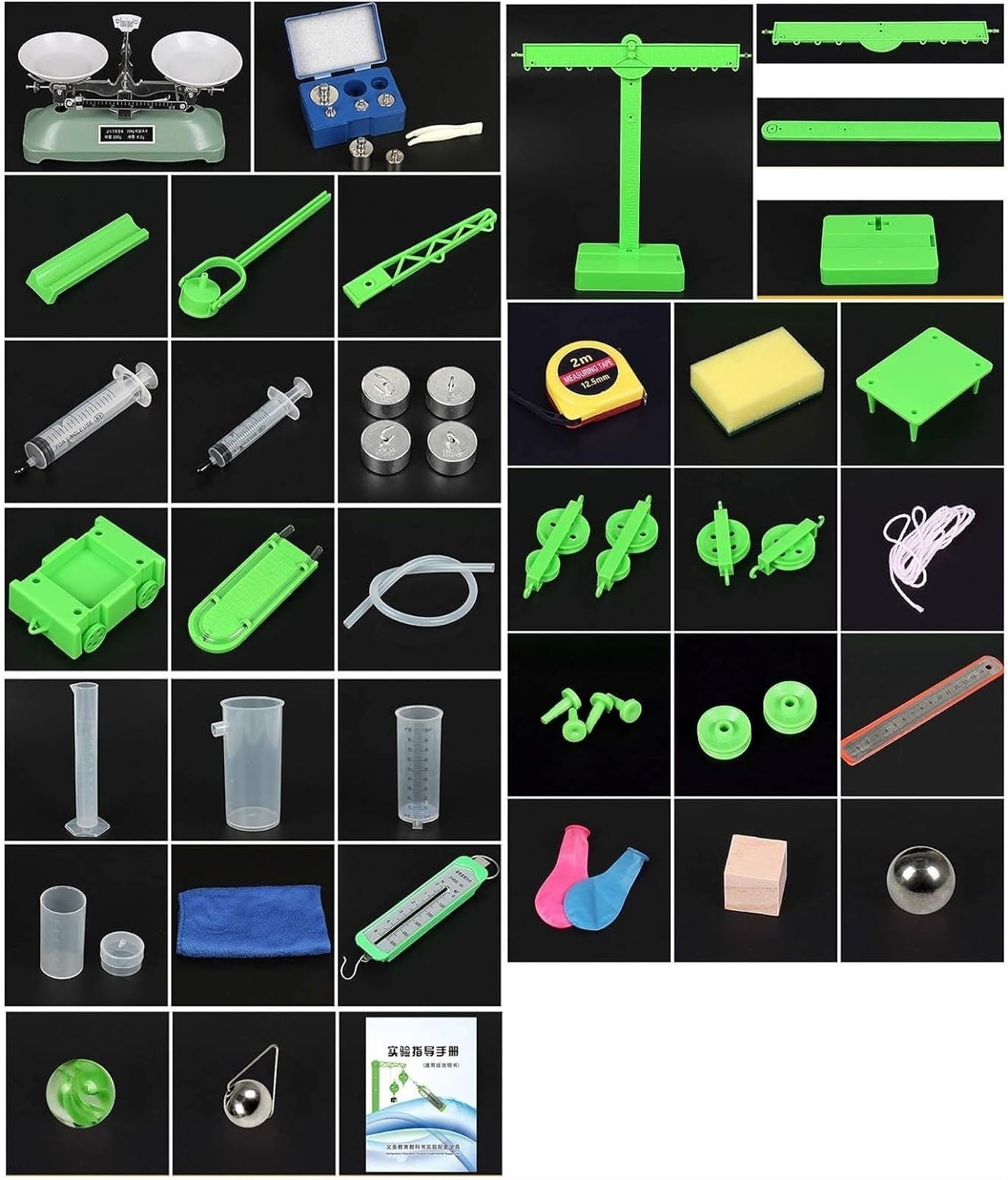 Kit Completo per Esperimenti di Fisica: Equilibrio delle Forze, Attrito, Pressione, Elettromagnetismo. Set Completo per Laboratori Scientifici.