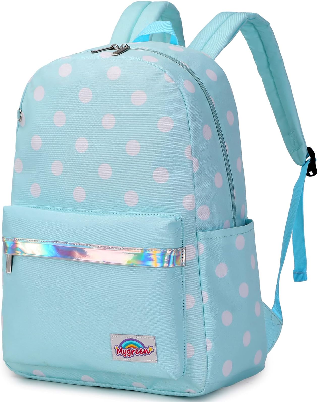 mygreenCanvas Backpack Travel School Shoulder Bag Dot Printing Teenage Girl's Bags for 14"-15" Laptop PC A4 Magazine iPad Air