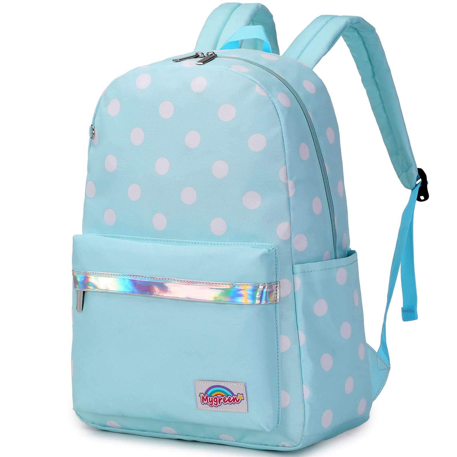 mygreenCanvas Backpack Travel School Shoulder Bag Dot Printing Teenage Girl's Bags for 14"-15" Laptop PC A4 Magazine iPad Air