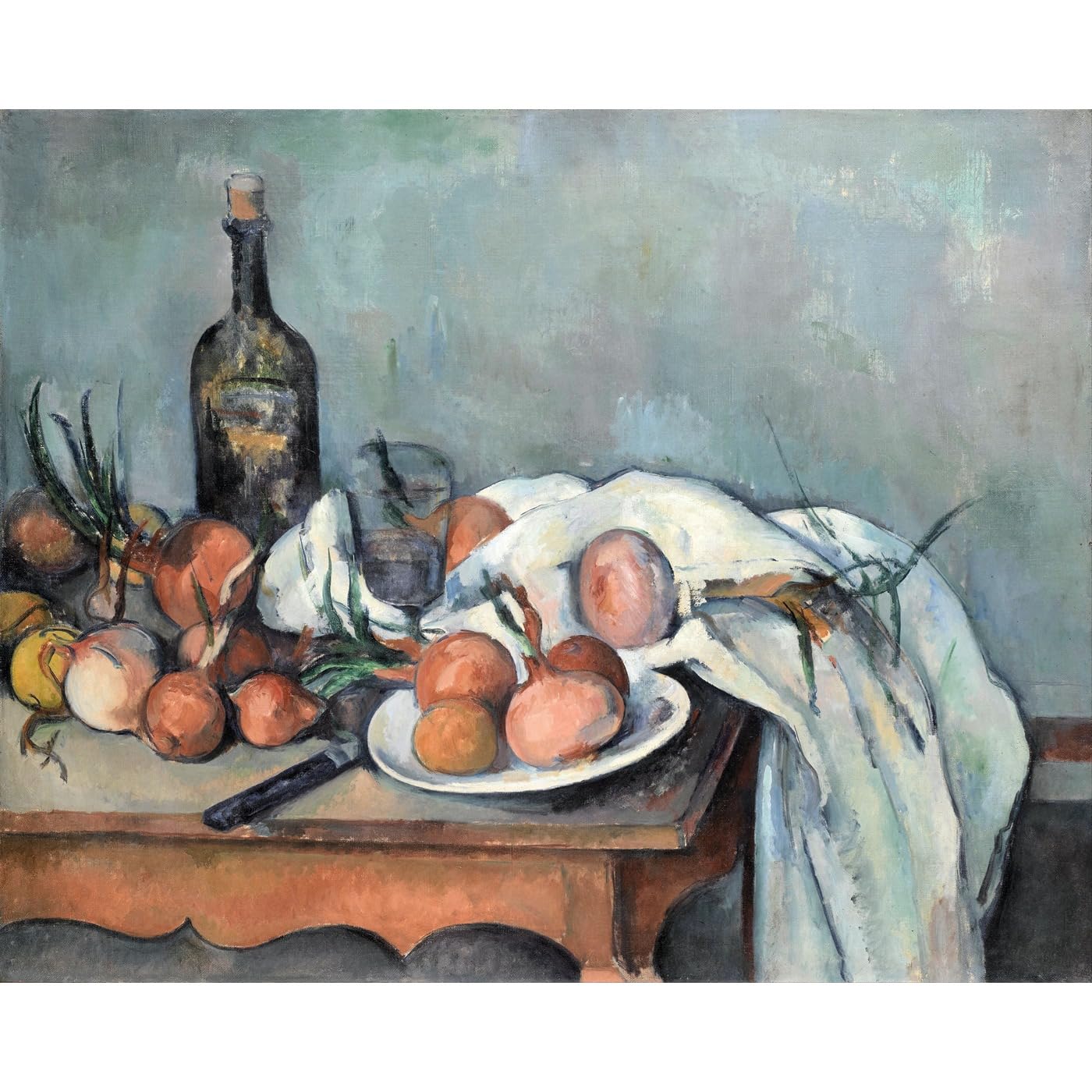 Cézanne Nature morte aux oignons impression giclée roulée 76x101 cm pour salon