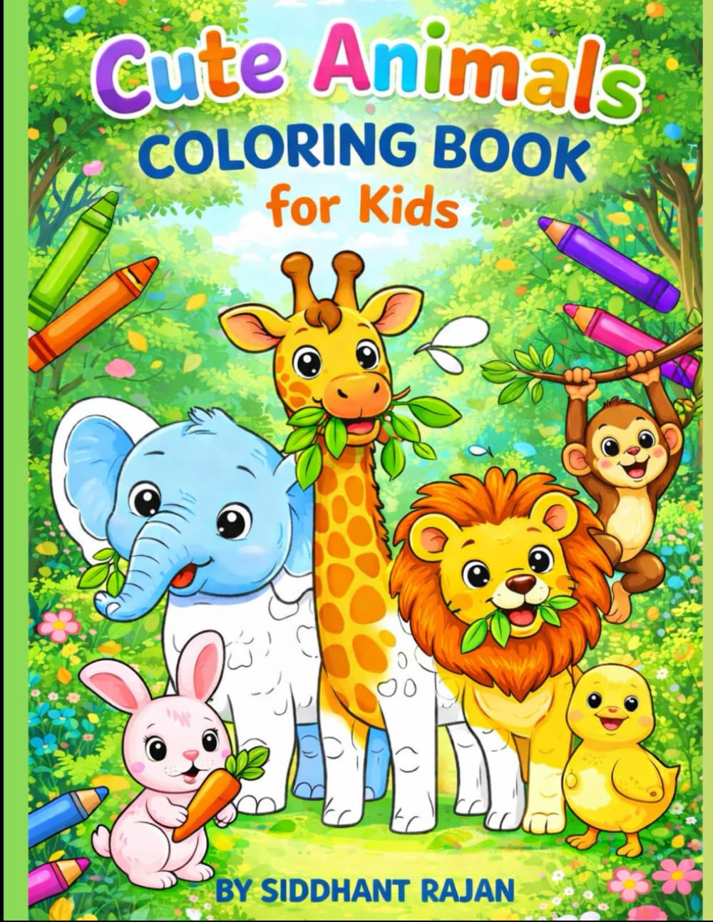 Cute Animals Coloring Book for Kids: Big & Simple Coloring Pages for Little Kids