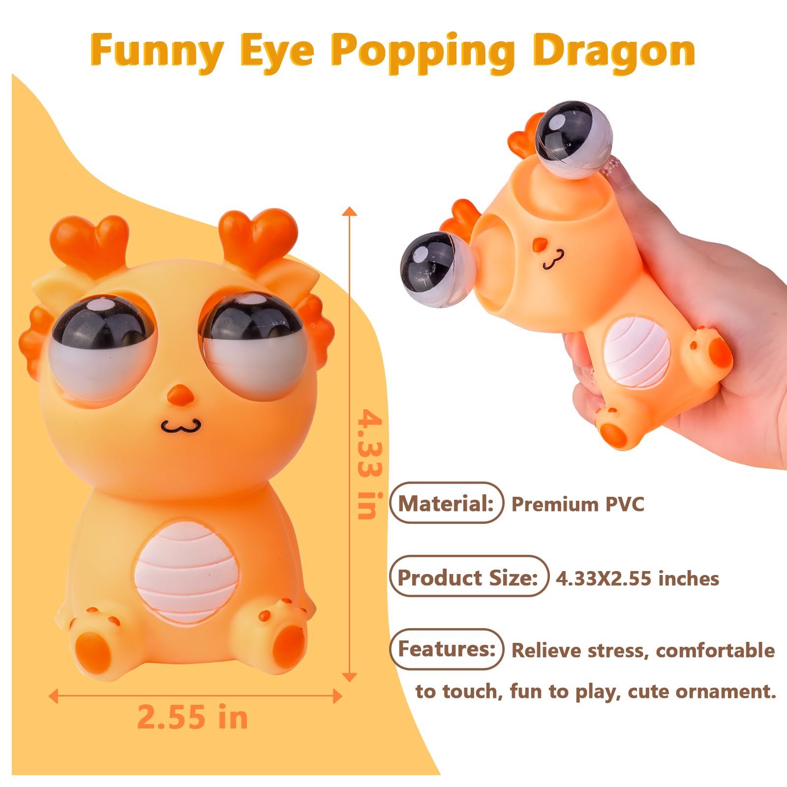 Amazon | MuMyer スクイーズドラゴン ポップアウトアイズトイ、目を