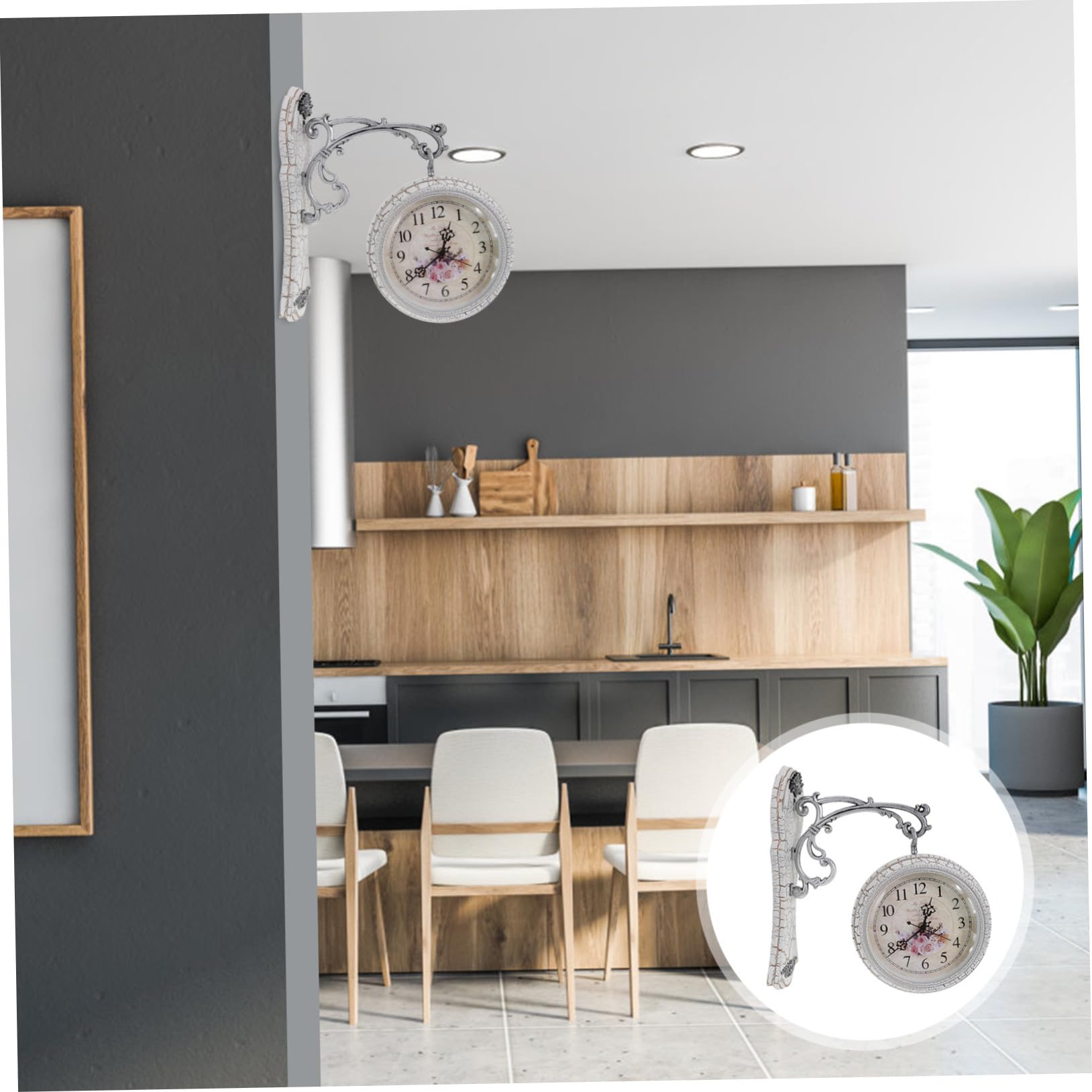 MAGICLULU Reloj de Pared Estilo Vintage para Sala, Diseño Original en Vidrio y Hierro, Resistente y Ecológico, Adecuado para Adornar el Hogar