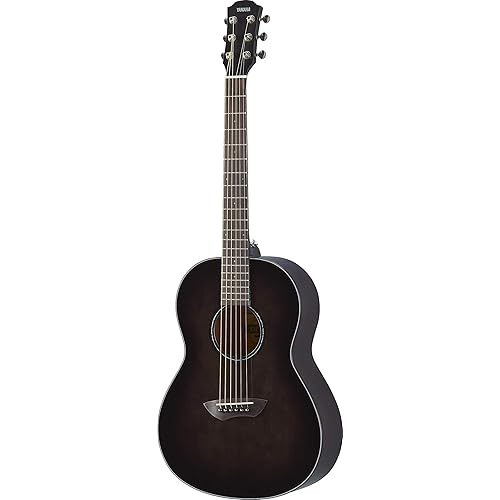 Yamaha CSF1M TBL Parlor Size Acoustic Guitar with Hard Gig Bag, Translucent Black