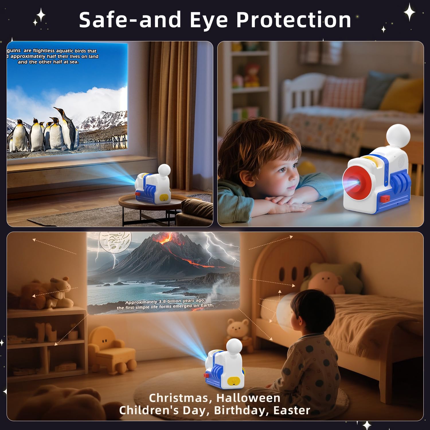 Story Projector for Kids - Educational Storybook Projector,Kids Story Projector with 32 Stories,White Noise & Night Light,Bedtime Story Player,Story Telling Toy for Toddlers Boys Girls Gifts Ages 3+