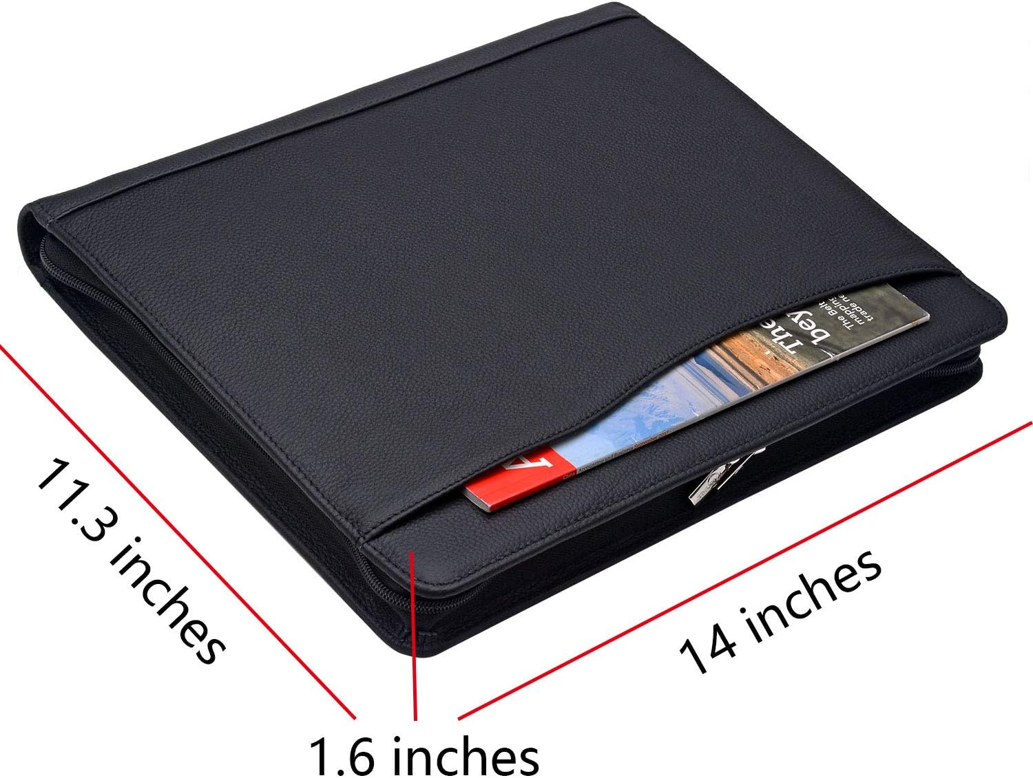iCarryAlls Zipper Binder Portfolio with iPad Holder Notepad Holder, Organizer Padfolio, Compatible for iPad Pro 12.9" 2020 & 2018, 11.3x11.3x14.0 in. (PJB032-IP129-2018-BK) : Office Products