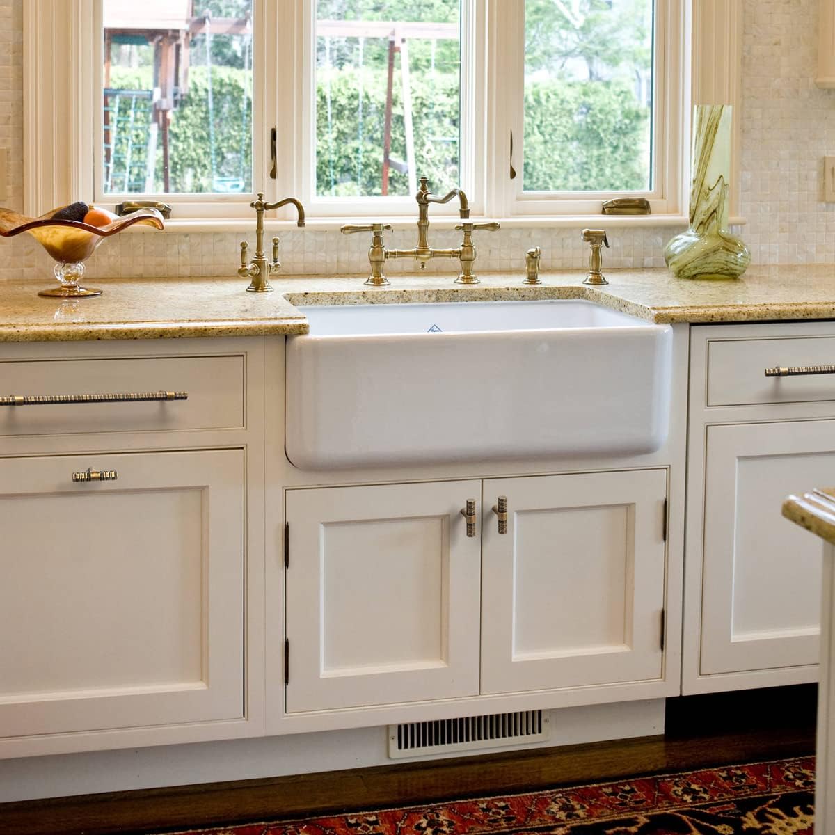 Goo-Ki Antique Brass T Bar Cabinet Pulls/Affordable Luxury Zinc Alloy Cabinet Handles with Knurled/7.56'' (192mm) Hole Center,6 Pack