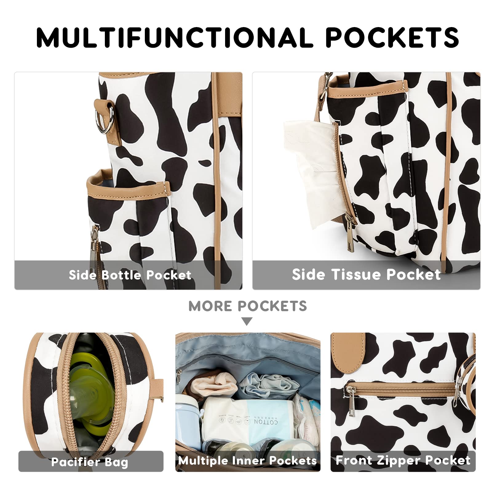 SONARIN Elegante Portatile Borsa Fasciatoio per Neonato,Grande Capacità Borsa per il Cambio Borsa a Tracolla Borsa per Pannolini da Viaggio Impermeabile con Borsa Ciuccio