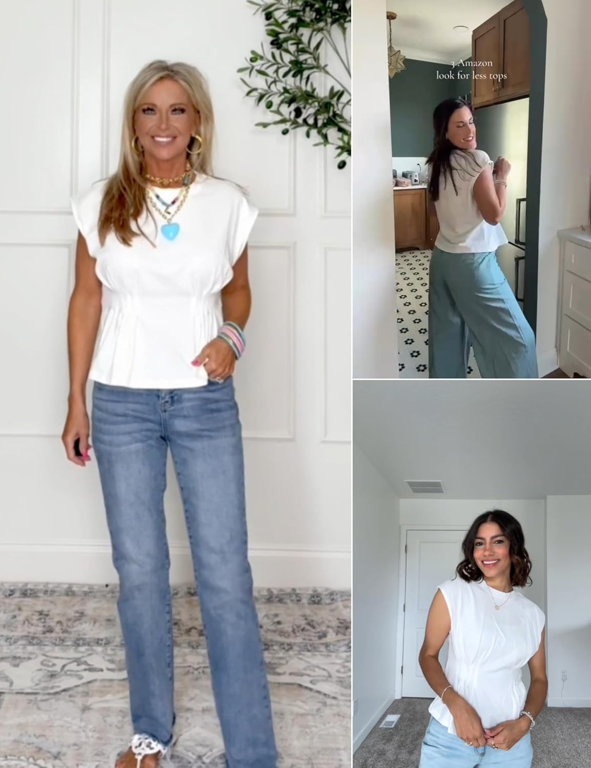 Watashi Women Summer Babydoll Tops Casual Cap Sleeve Peplum Tunic Shirt Dressy Pleated Tops Blouses - Image 6