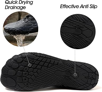 Zapatillas Barefoot Mujer Zapatillas Trail Hombre Suela 5 Dedos Antideslizante Drenaje Rápido Calzado Ultraligero para Senderismo y Deporte 36-47 EU3