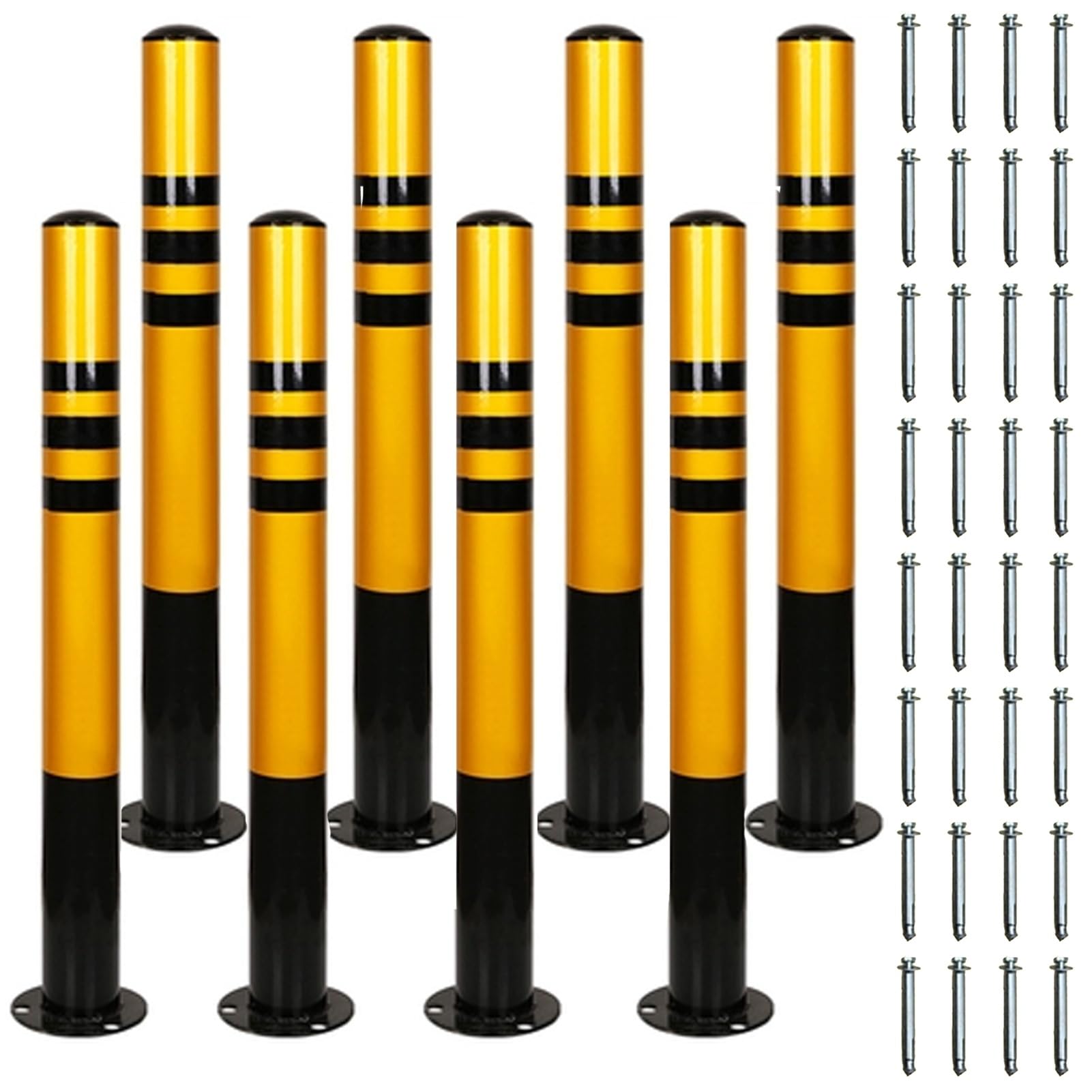 GTHTUHFD Safe Bollard, Removable Steel Bollard Post, Traffic Indicator Delineator Post, Driveway Ber Bollards For Construct And Traffic-Setive Areas,4Pcs,8pcs