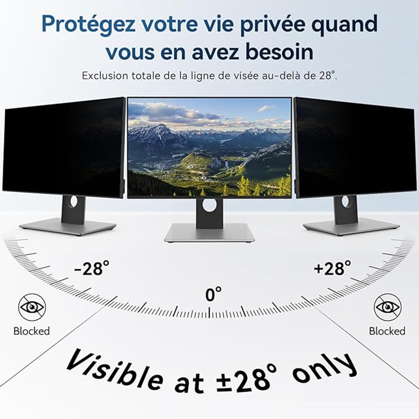 14 Zoll Computer Sichtschutzfolie 16:9 Monitor Abnehmbarer Sichtschutz Anti Blaulicht Blendschutz Blickschutzfolie Displayschutz Blickschutzfilter(12.5inch/27.7x15.7 cm)