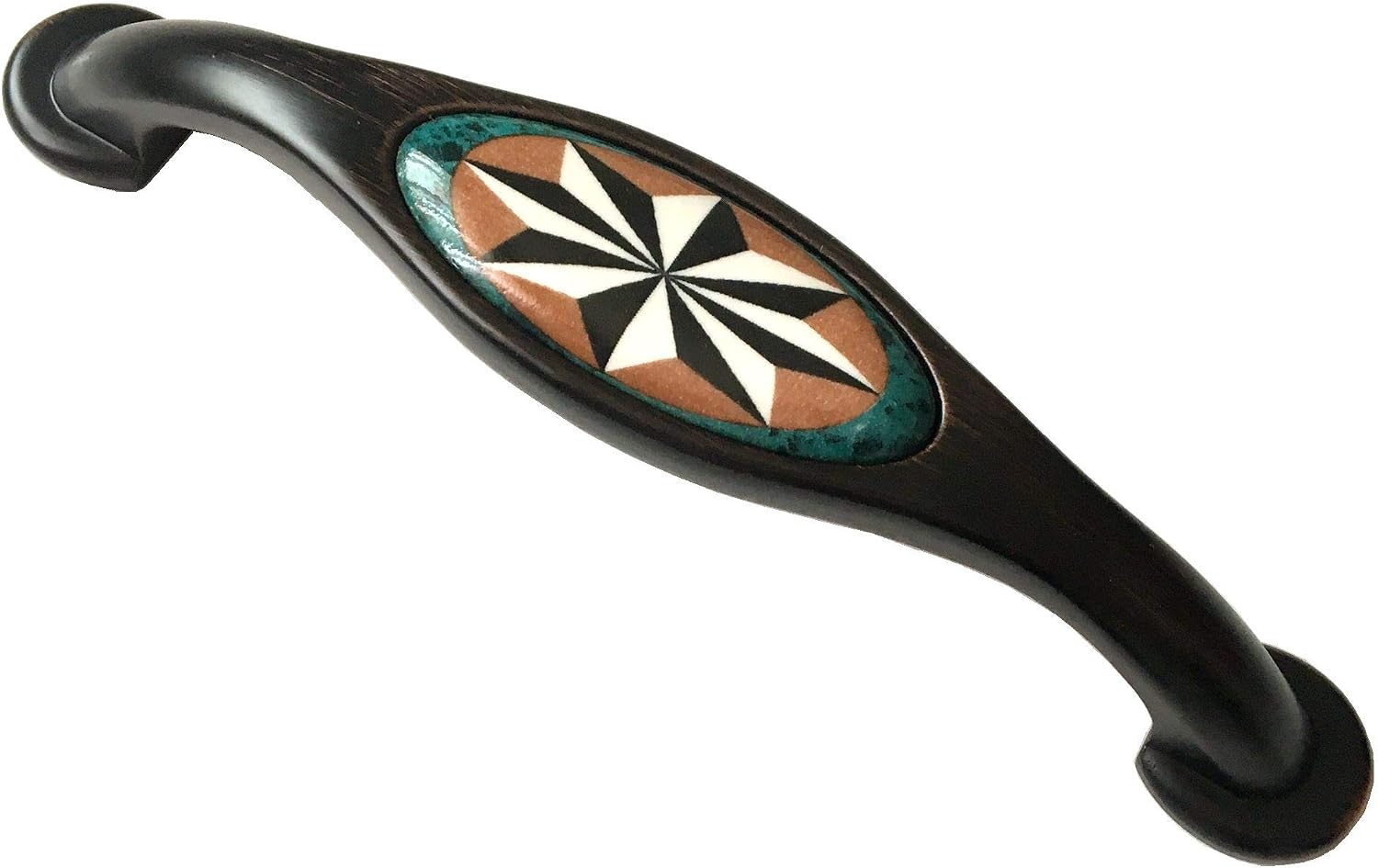 3.75" 5" C-C Ceramic Drawer Pull Knob Cabinet Handle Dresser Pulls Kitchen Door Handles Porcelain Hardware Oil Rubbed Bronze 96 128 mm Centers/C-C:5" (Size : L:6" (152 mm)/C-C:5" (128 mm))