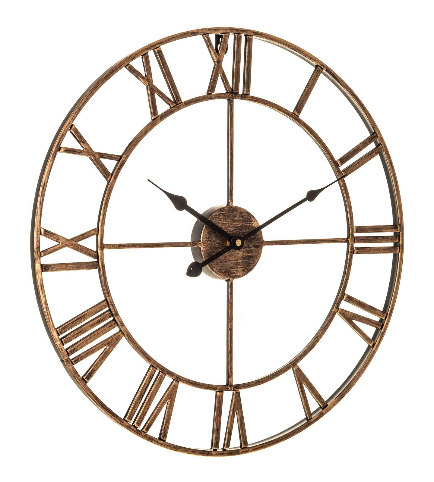 Horloge murale vintage en fer doré 40 cm pour sublimer la déco du salon