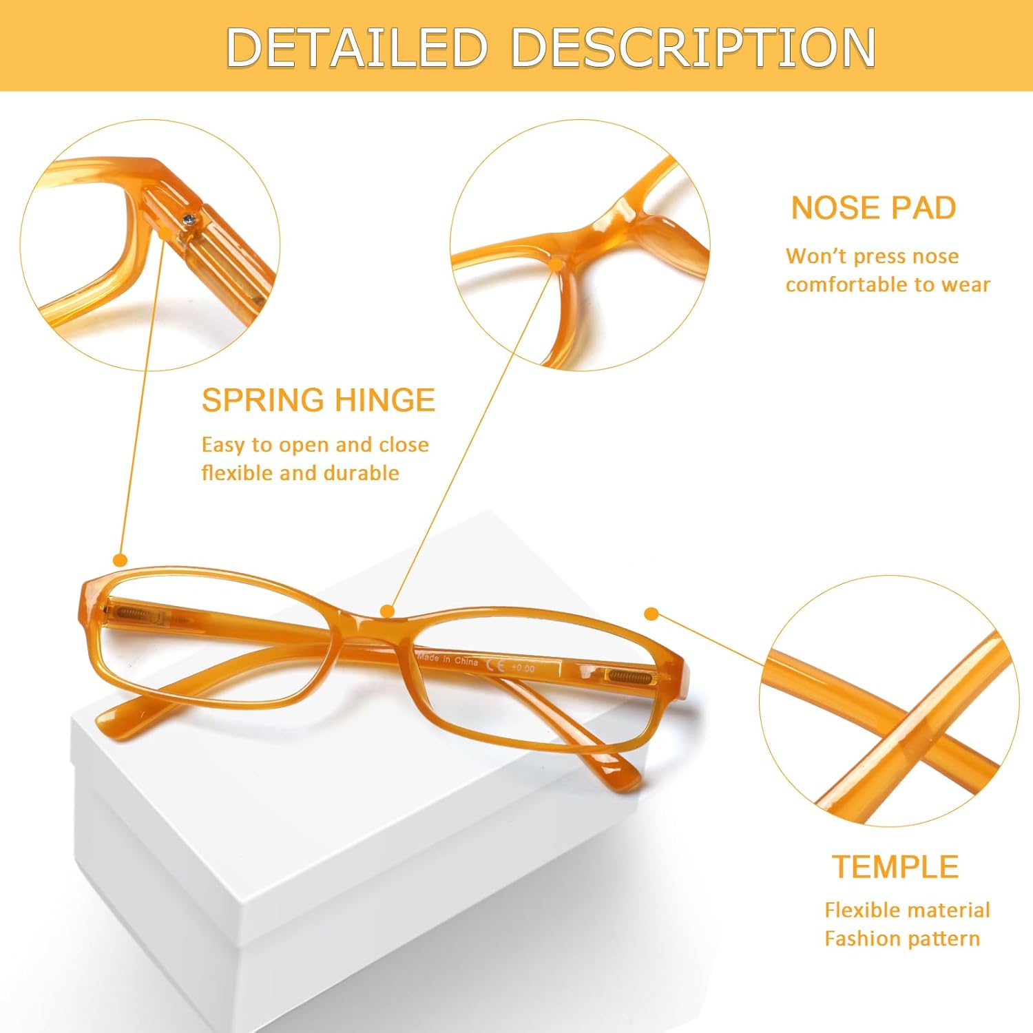 NORPERWIS 6 Pack Ladies Reading Glasses for Women Blue Light Blocking Spring Hinge Fashion Eyeglasses Readers for Women (Mix Color-1, 1.50) - Image 3