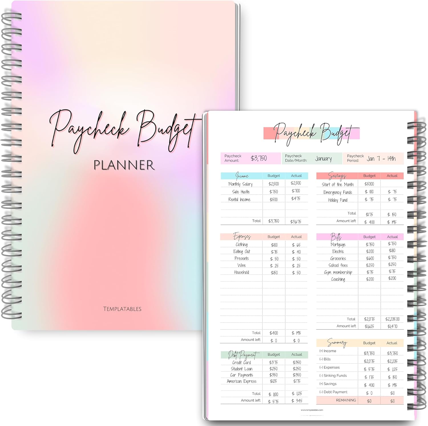Master Your Finances: Review of the A5 Rainbow Paycheck Budget Planner