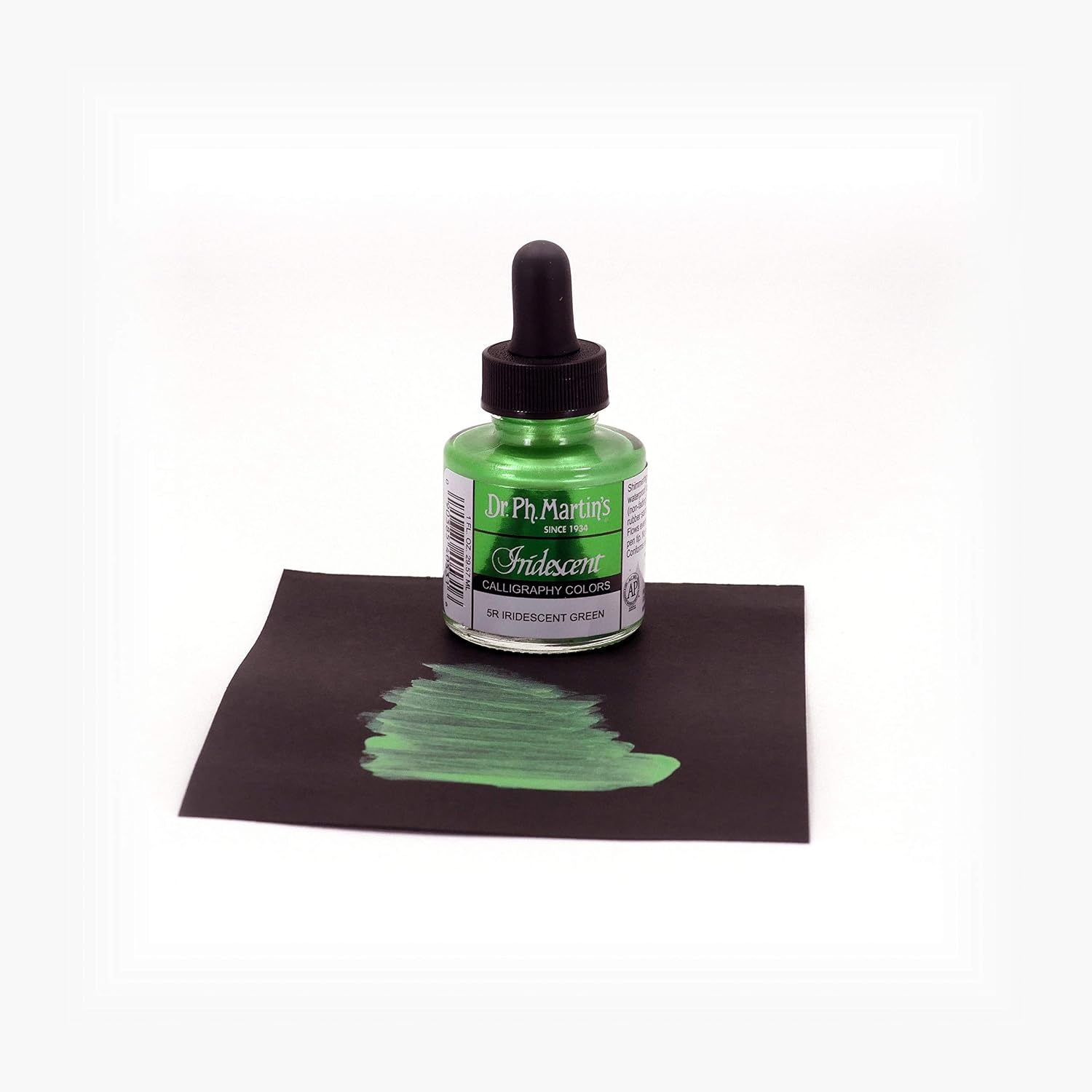 Dr. Ph. Martin's Iridescent Calligraphy Color (5R) Ink Bottle, 1.0 oz, Iridescent Green, 1 Bottle