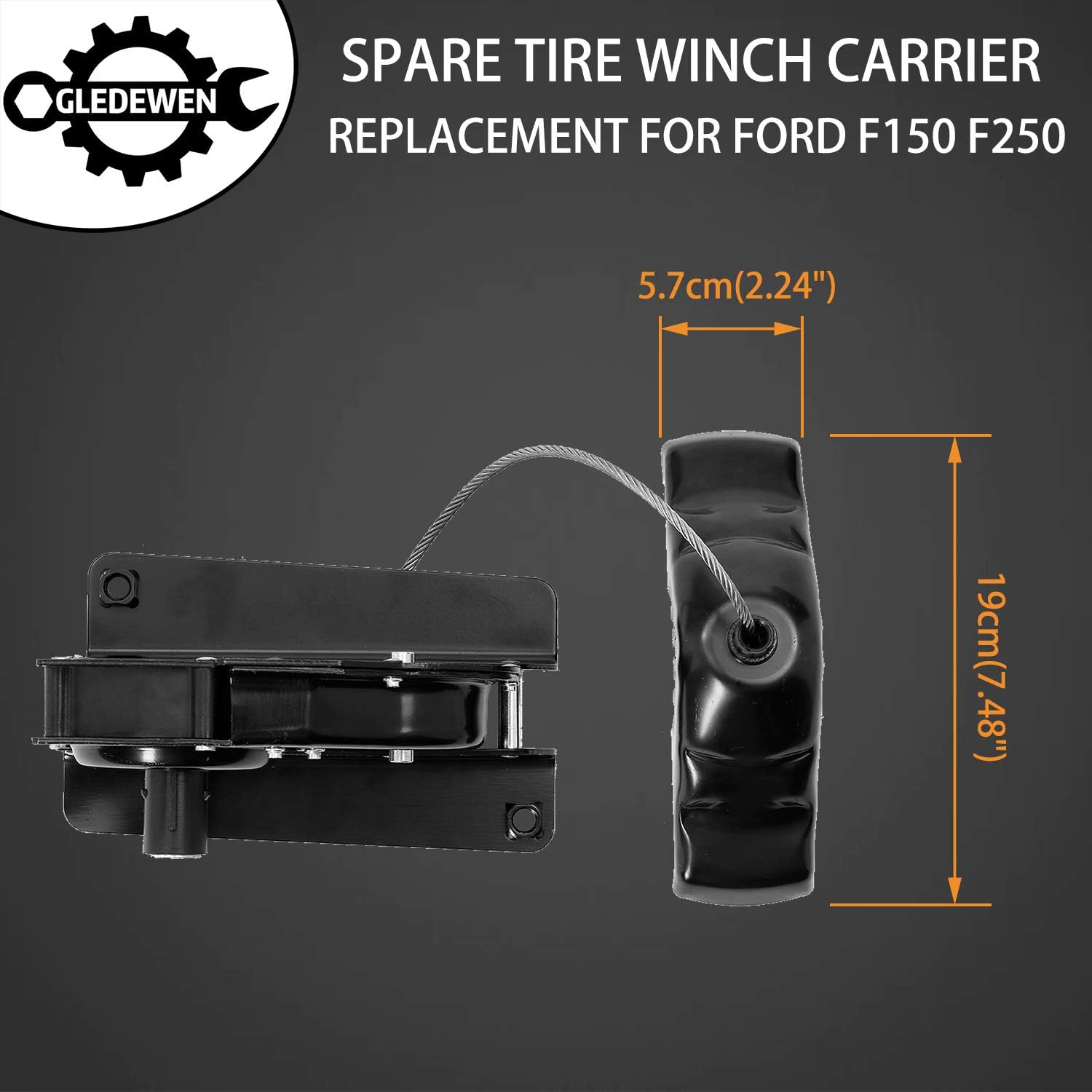 Spare Tire Hoist Spare Tire Winch Carrier | Replacement for 1997-2003 Ford F150, 2004 F150 Heritage, 1997-1999 F250, 1997 F250 HD | Replaces# 924-526, 1L3Z1A131AA, 2L3Z1A131AA