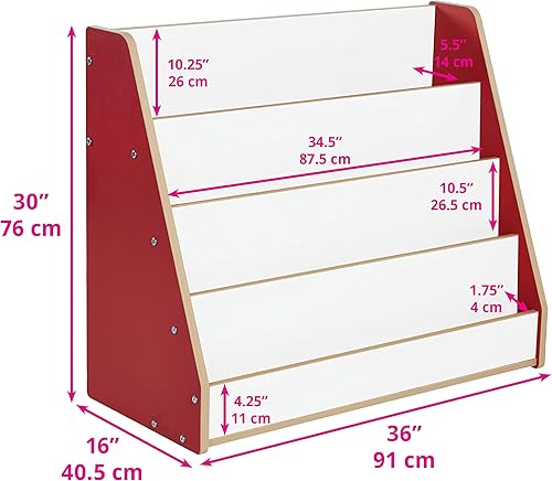 Miniatura 3 de Factory Direct Partners 11941-WHRD Colorful Essentials - Exhibición de libros grandes, estante de almacenamiento laminado para libros infantiles