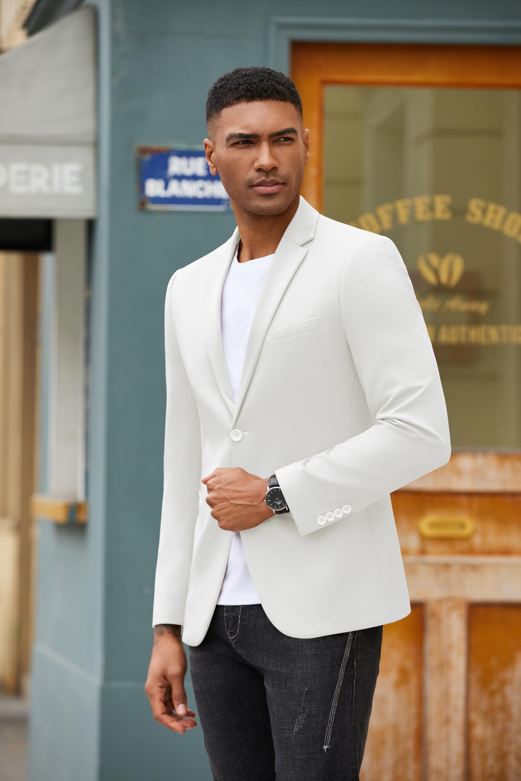 COOFANDY Herren Sakko Casual Leichte Sport Anzugjacke Blazer 2 Knöpfe Regular Fit Hochzeit Sakkos