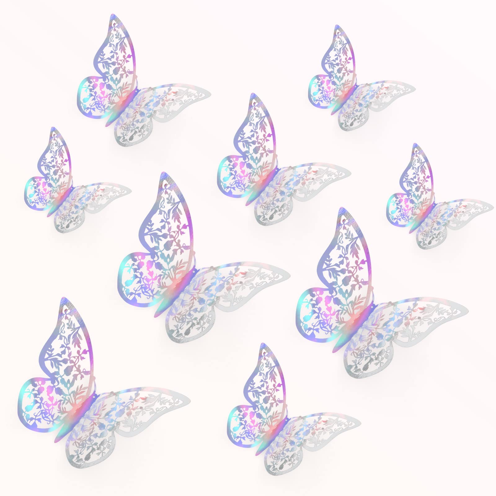 Realjoy 36Pcs 3D Butterfly Wall Sticker 3 Sizes Butterfly Wall Decals Butterflies Stickers for Walls Bedroom Party Wedding Decors(Colorful), Multicolor