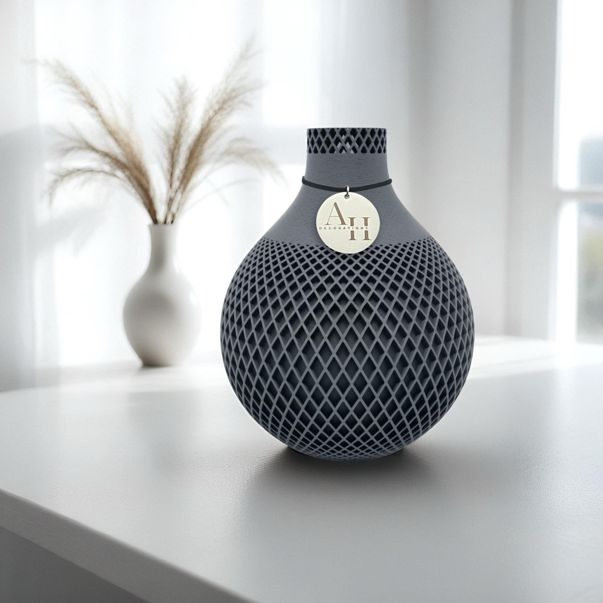 Boho Vase „FILA“ – Moderne Design Vase in 3 Größen & 8 Farben, 3D-gedruckt in Österreich – stilvolle, nachhaltige Wohnzimmer Deko & Exklusive Dekovase (beige, 25 cm)