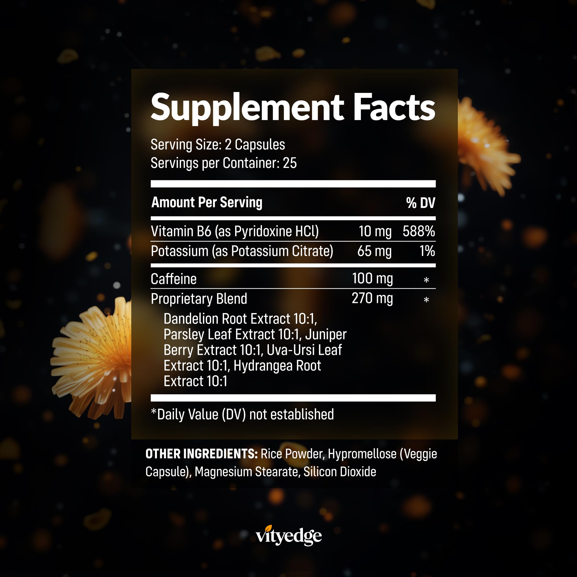 Dandelite Diuretic Water Pill Reduces Swollen Feet, Ankles, & Legs for People On Their Feet a Lot - Help Your Swollen Foot or Ankle With These Easy-to-Swallow Diuretics: Dandelion, B6 & Caffeine Pills — Amazon image 5