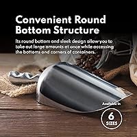 Vista 6 de New Star Foodservice 34547 Cuchara utilitaria de una pieza de aluminio fundido con fondo redondo para barra, hielo y harina, 24 onzas, plateado