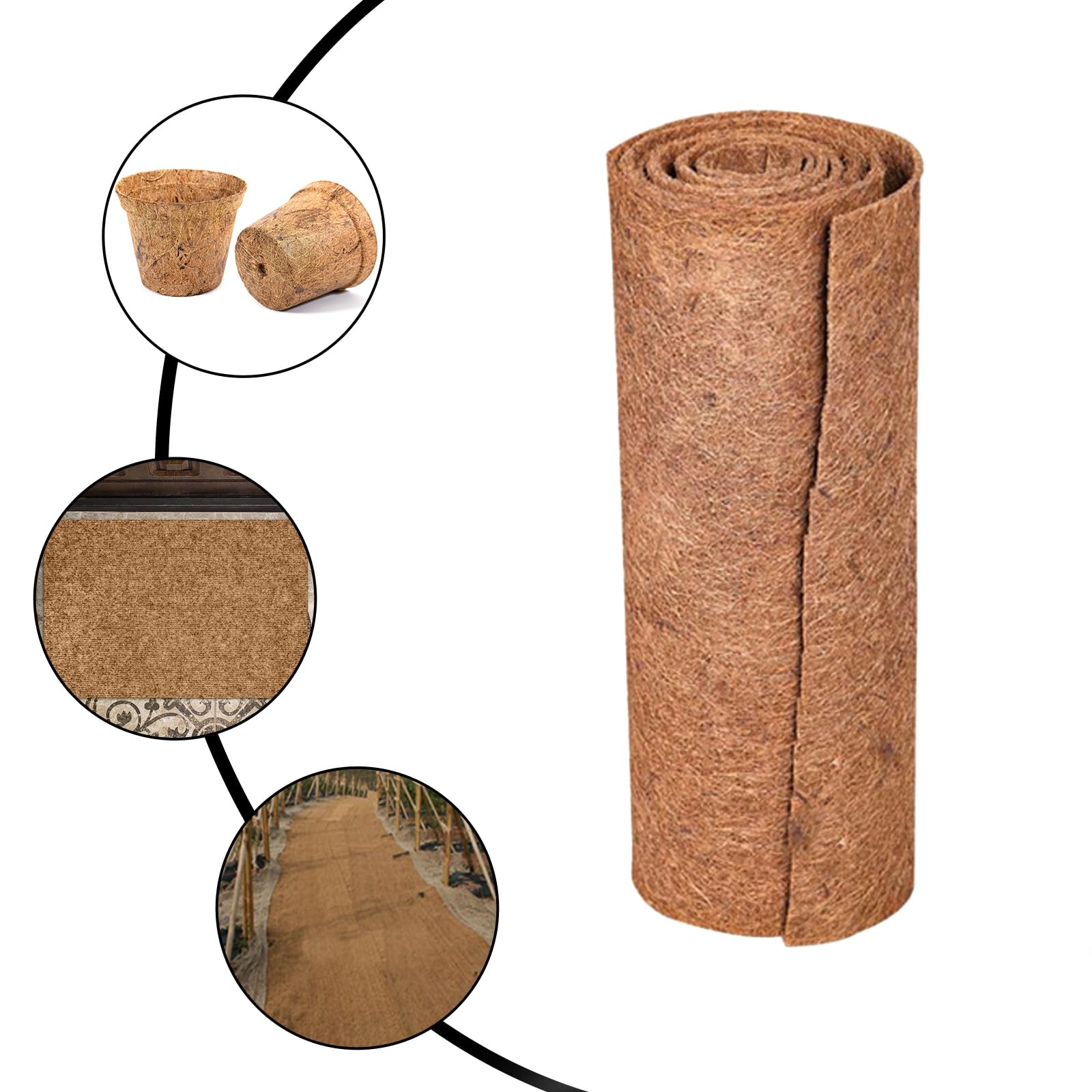 Molbory 40 X 200 Cm Tapis Coco Pour Plantes, Tapis De Coco Au Mètre, Tapis De Coco Pour Plantes En Hiver, Protection Contre Les Mauvaises Herbes, Tapis De Coco Pour Animaux