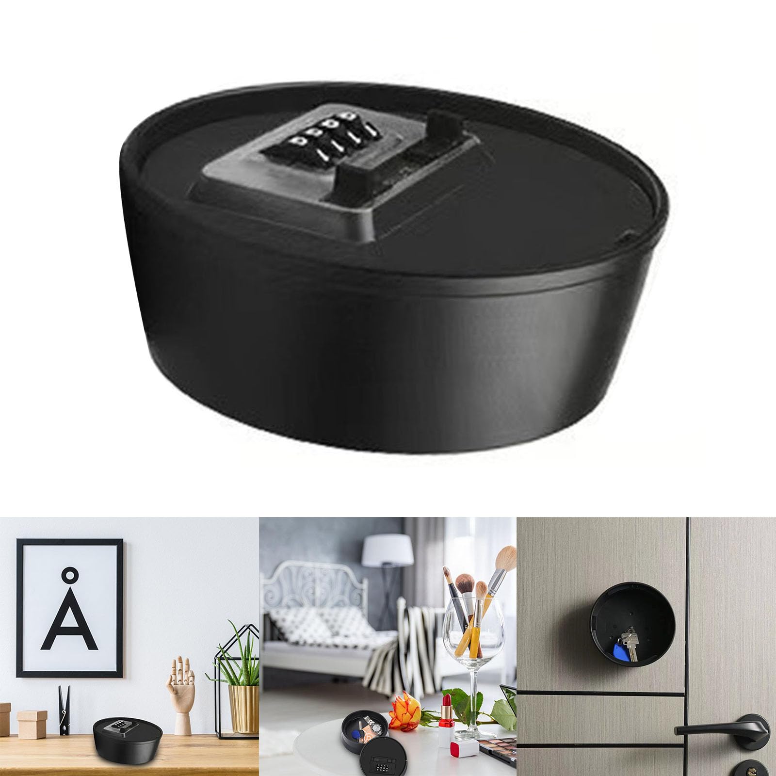 Multifunctional Small Key Storage With Customizable Code Not Drilling Required Adhesive Security Key Case Combination Lock