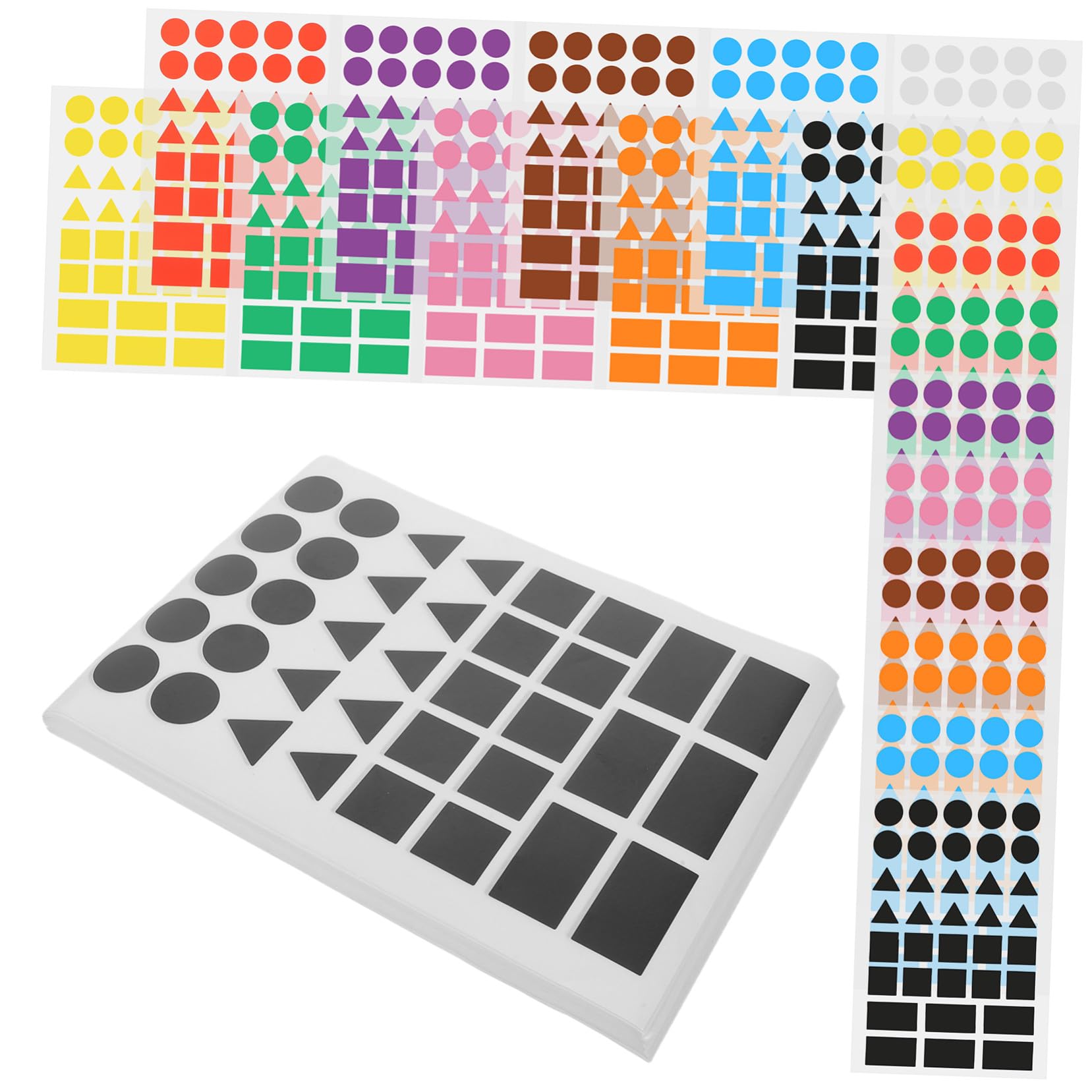 COHEALI 100 Fogli Etichette Adesive Colorate Multi-forma Stickers Scrivibili per Organizzazione Ufficio Scuola e Casa Etichette Autoadesive Facili da Scrivere e Rimuovere per Smistamento e