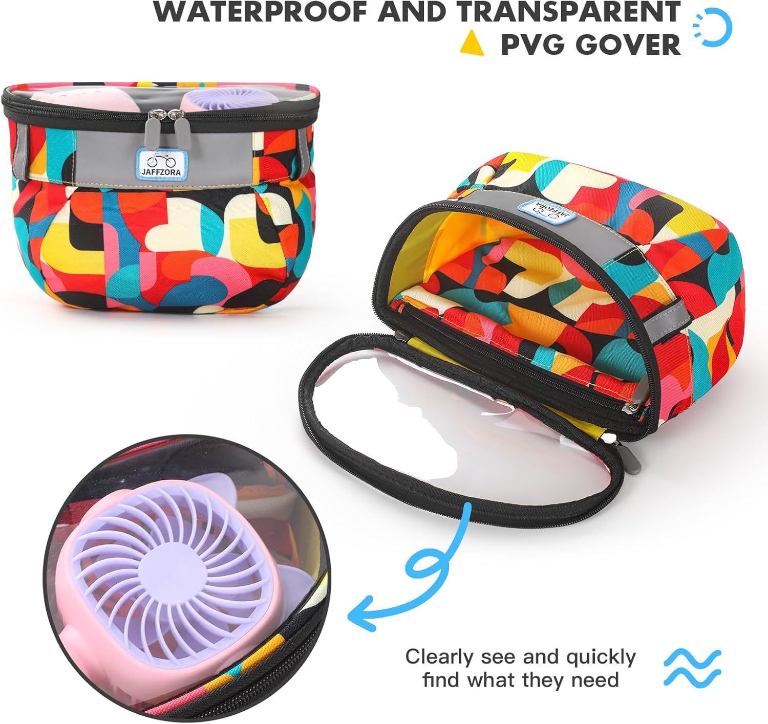 Kids Bicycle Basket, Front Frame Handlebar Bag for Toddler Scooter Tricycle Bike, Fabric Bicycle Basket for Boys & Girls