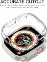 TSHIENTT Hard Bumper Case Compatible with Apple Watch 49mm Series Ultra 2/1 | Without Tempered Glass | All-Around Ultra-Thin Bumper Hard PC | [NO Glass Screen Protector] [Pack of 1] (Clear, 49MM) gallery image