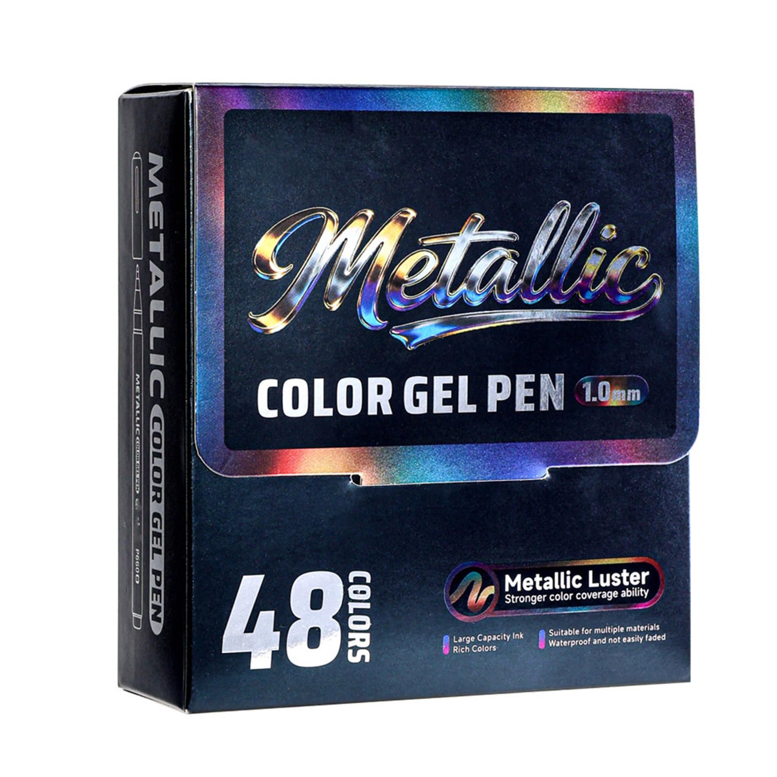 Bolígrafo de gel metálico multicolor de 48 colores para artistas, estudiantes, diarios, bocetos y proyectos de arte creativo, pincel de escritura a mano