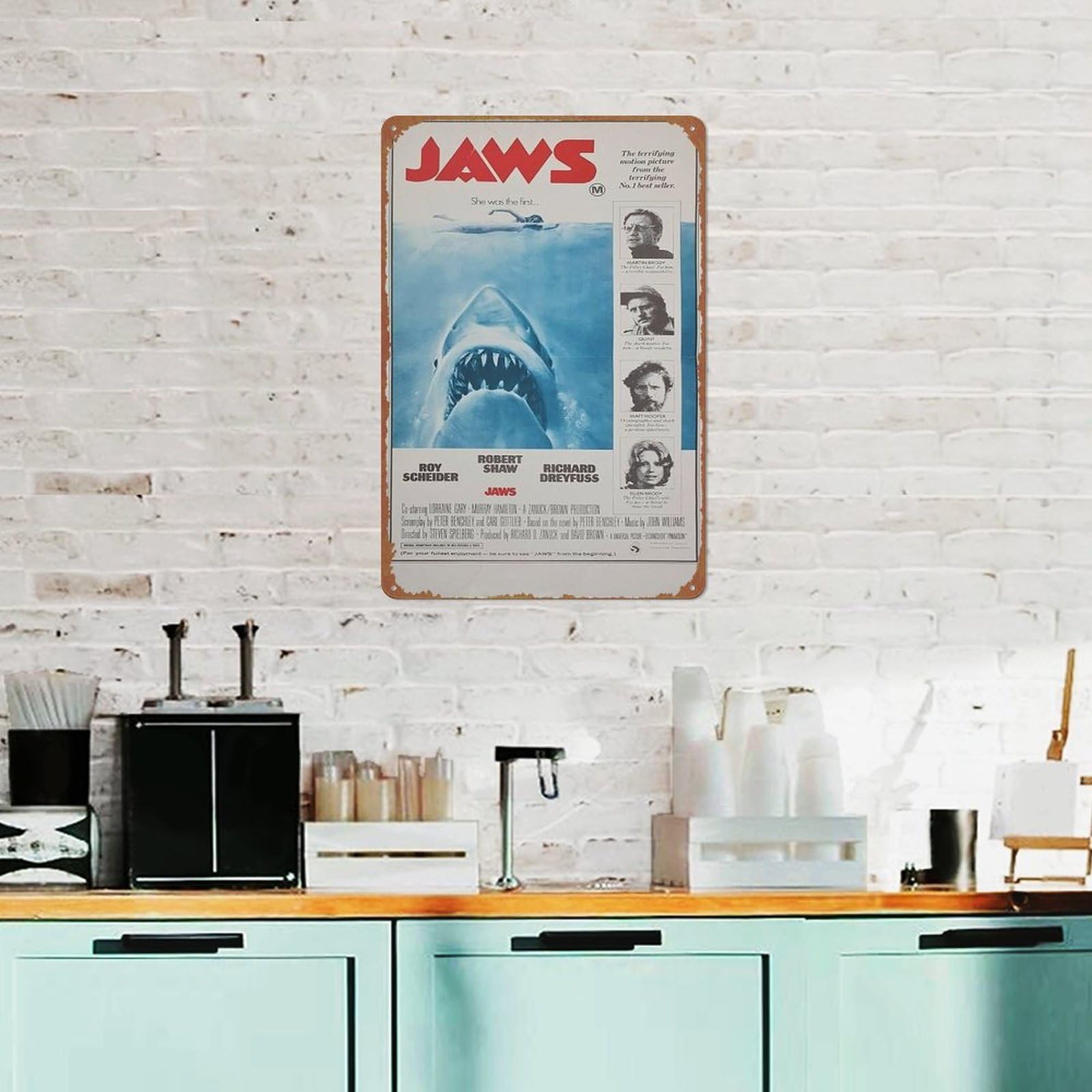 Amazon.com: Jaws 1975 Movie Poster Retro Metal Sign Vintage