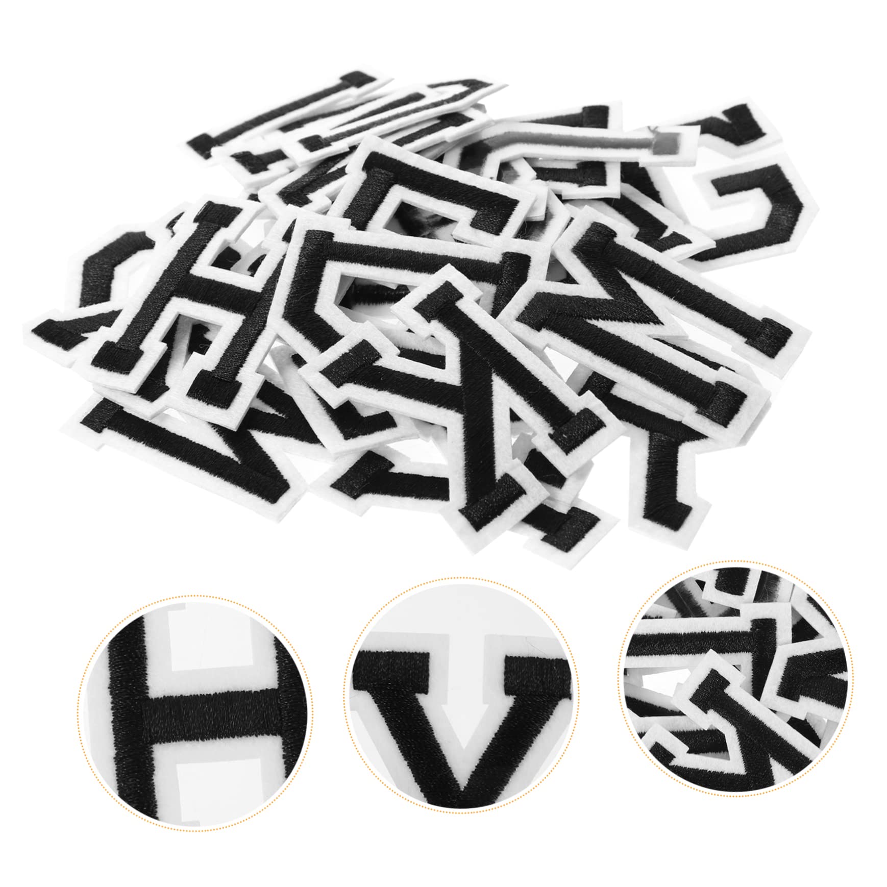 VILLCASE 8sets Patch Ricamate Termoadesive Da Lettere Stile Alfabetico Per Riparazione e Decorazione Di Abbigliamento Facili Da Applicare Su Jeans Shirt e Accessori