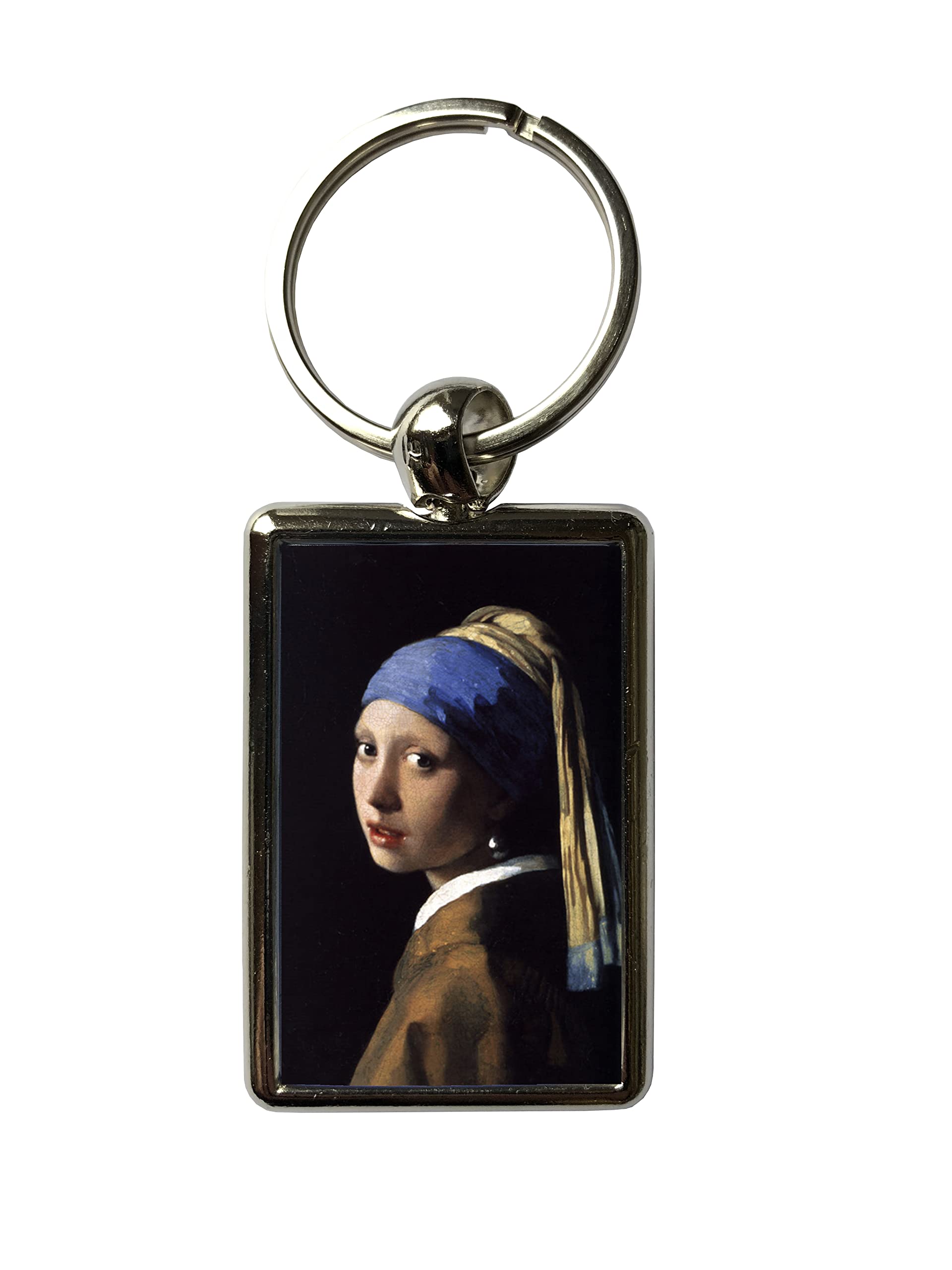 Super Universe Girl With A Pearl Earring by Johannes Vermeer Painting Metal Keyring