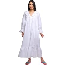 Moomaya Solid Nightdress for Ladies Cotton Ruffled Border Nursing Nightwear