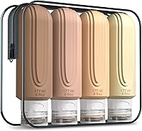 Vista 28 de Botellas de viaje para artículos de aseo personal, contenedores de tamaño de viaje aprobados por la TSA de 3 oz, sin BPA, a prueba de fugas