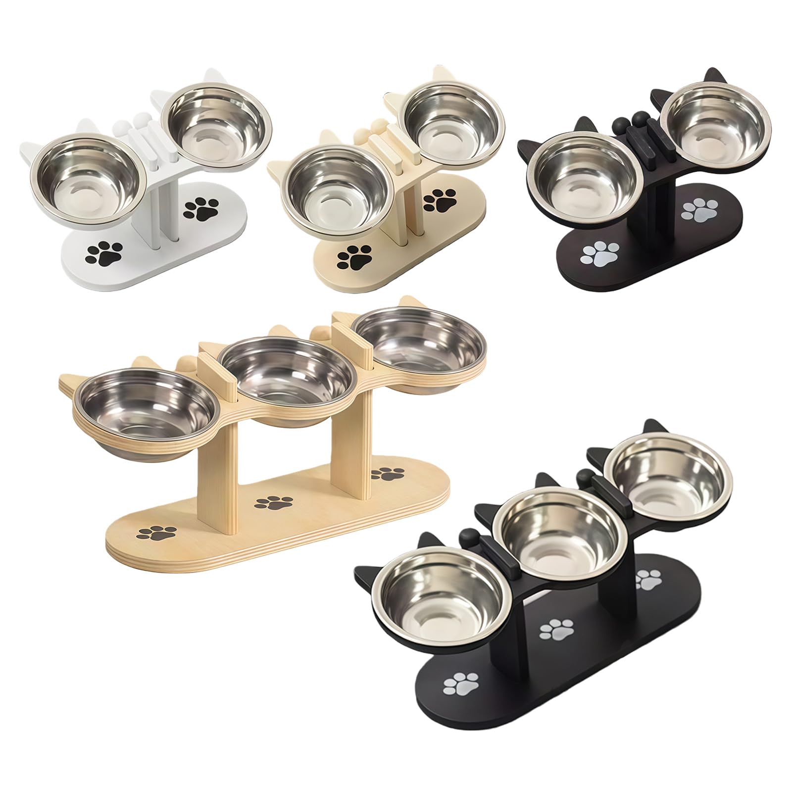Mangiatoia per animali rialzata con doppie ciotole per acqua alimentare, design anti-vomito Mangiatoia per animali anti-vomito per cani e gatti