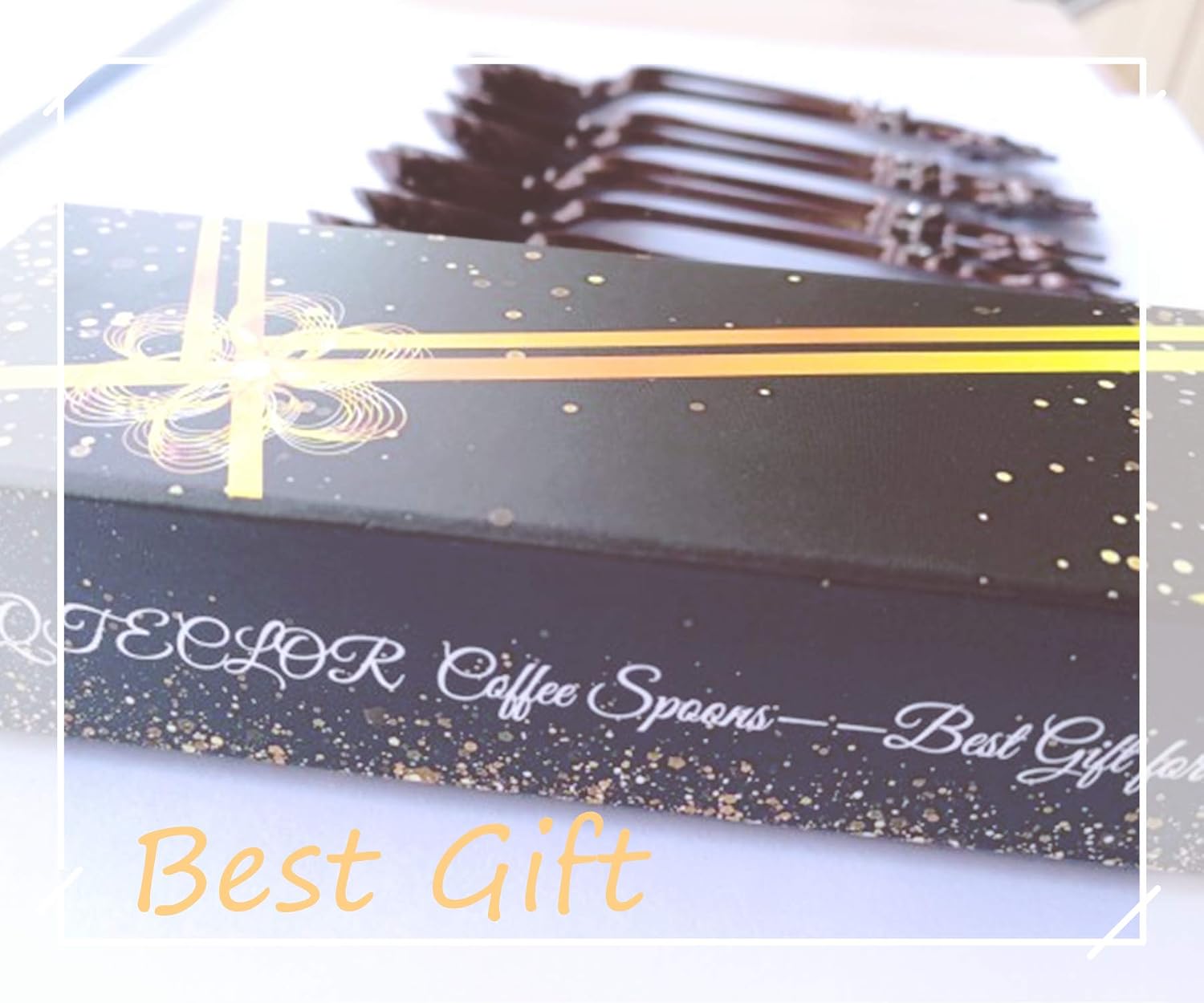 Mini Coffee Spoons Set Demitasse Espresso Spoons Set Tiny Spoons Tea Spoon Set 4.5" Long Best Gift for Coffee Lover (Gold-10Pack)