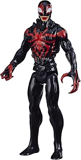 Spider-Man Maximum Venom Titan Hero Miles Morales Action Figure, with Blast Gear-Compatible Back Port, Ages 4 and Up